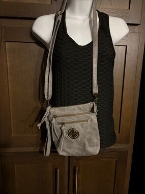 Light Gray Crossbody Bag with Adjustable Strap